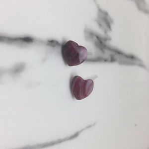 Handmade Polymer Clay Earrings Small Heart Stud